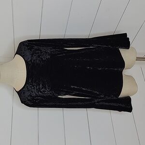 Beachlunchlounge small black velvet long bell sleeve shirt